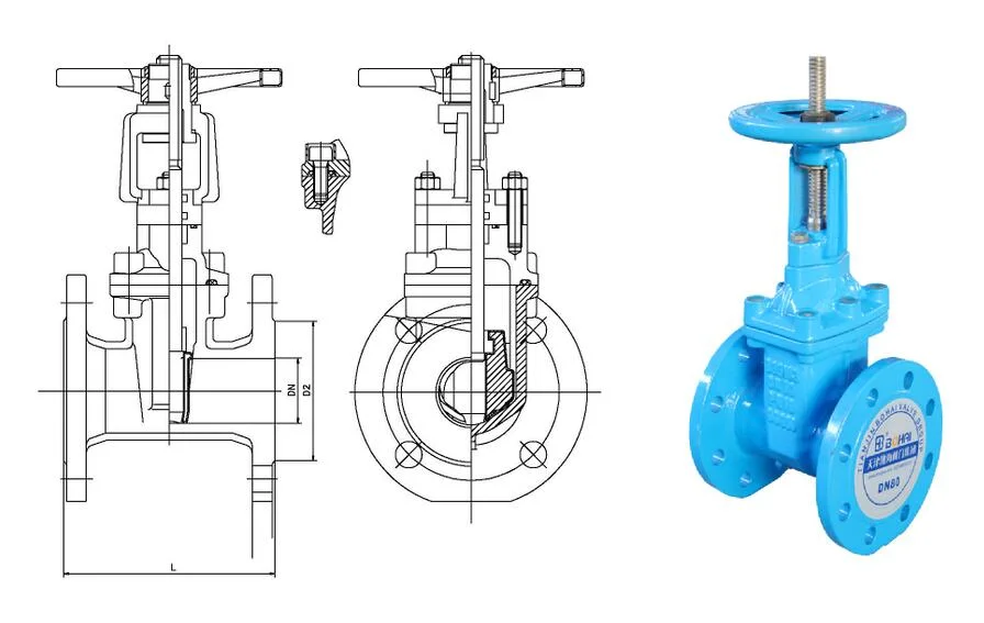 Cast Iron/Wcb/SS304 4 Inch Non Rising Resilient Seat Flanged Pn 16 Industrial Control Gate Valve